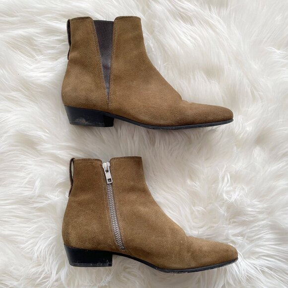 Isabel Marant Étoile Tan Taupe Patsha Hey Jude Suede Side Zip Ankle Boots - Picture 4 of 8